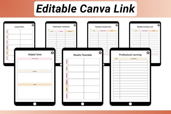 Fully Hyperlinked Digital PDF, Teacher Organization, Lesson Planning, Classroom Management, Daily, Weekly and Semester Planning, US Letter 8.5 × 11 in - Image 4