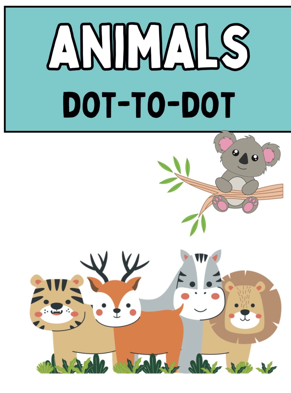 Printable Animals Dot to Dot Activity Book for Kids Ages 3-5 | Connect the Dots Worksheets | Preschool Kindergarten PDF Download